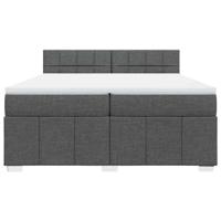 Boxspring met matras stof donkergrijs 200x200 cm - thumbnail