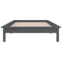 Bedframe LED massief hout grijs 120x190 cm - thumbnail