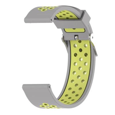 Dubbele kleur silicone sport polsband voor Xiaomi Huami Amazfit bip Lite versie 22mm (geel + grijs)
