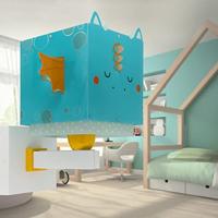 Dalber Design wandlampLittle Dragon blauw met wit - 64389 - thumbnail