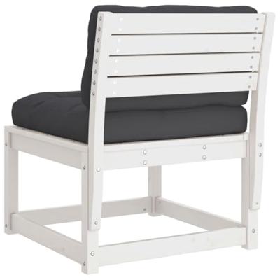 Tuinbanken met kussens 2 st massief grenenhout wit Tuinbanken met kussens 2 st massief grenenhout wit