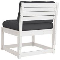 Tuinbanken met kussens 2 st massief grenenhout wit - thumbnail