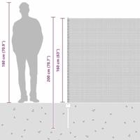 VidaXL Hek met paal grijs 1,6 x 25 m staal en pvc - thumbnail