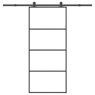 Schuifdeur met beslag 90x205 cm ESG-glas en aluminium