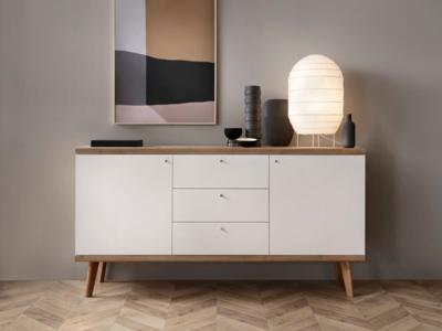 Dressoir PROMI 2 deuren 3 lades eik riviera/wit Dressoir PROMI 2 deuren 3 lades eik riviera/wit