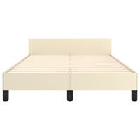 Bedframe met hoofdeinde zonder matras 120x200 cm crèmekleurig - thumbnail