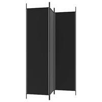 Kamerscherm met 3 panelen 150x200 cm stof zwart - thumbnail