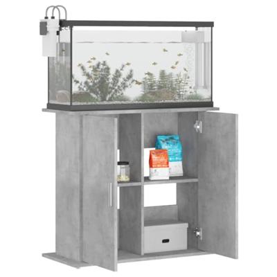 VidaXL Aquariumstandaard 81x36x73 cm bewerkt hout betongrijs