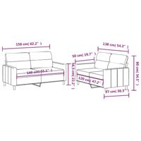 2-delige Loungeset met kussens stof donkergrijs - thumbnail