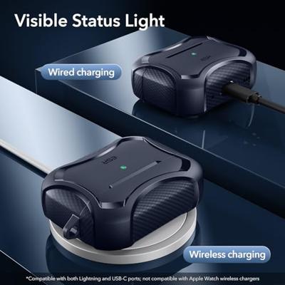 ESR Hoes voor AirPods Pro 2, MagSafe draadloos opladen, compatibel met AirPods Pro 2e generatie 2022/1e generatie 2019, magnetisch deksel, HaloLock Cyber Armor robuuste AirPod hoes