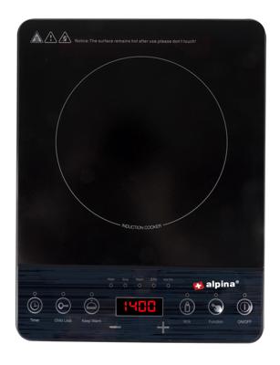 Alpina 1-pits inductiekookplaat 2000w zwart Alpina 1-pits inductiekookplaat 2000w zwart