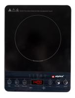 Alpina 1-pits inductiekookplaat 2000w zwart - thumbnail