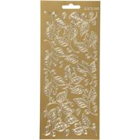 Creativ Company Stickers, bladeren, vel 10x23 cm, goud, 1 vel - thumbnail