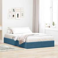 Opslag bed met matras Donkerblauw 120 x 200 cm Fluweel - thumbnail