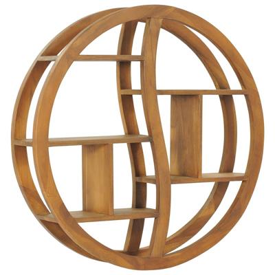 VidaXL Wandschap yin yang 80x17,5x80 cm massief teakhout