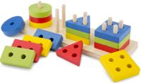 New Classic Toys blokkenpuzzel Geometrisch junior hout 16 stukjes - thumbnail