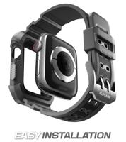 SUPCASE [Unicorn Beetle Pro] Ontworpen voor Apple Watch Series 7/6/SE/5/4 [45/44mm], robuuste beschermhoes met bandjes (zwart) - thumbnail
