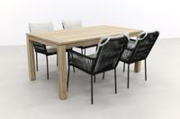 Teresa - Black/Rome Grey 170 cm. stapelbare tuinset - 5-delig - thumbnail