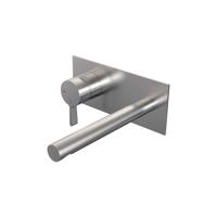 Brauer Brushed Edition Inbouw Wastafelmengkraan met Rechte Uitloop en Afdekplaat Model E2 RVS Geborsteld PVD - thumbnail