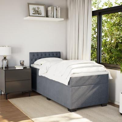 Boxspring met matras fluweel donkergrijs 120x200 cm - thumbnail