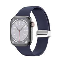 Siliconen bandje - Folding Buckle - Donkerblauw - Geschikt voor Apple Watch 44mm / 45mm / 46mm / 49mm - thumbnail