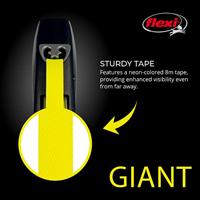 Flexi USA Giant Neon intrekbare hondenriem (band), ergonomisch, duurzaam en klitvrij, voor honden tot 50 kg, 26 voet, groot, zwart - thumbnail