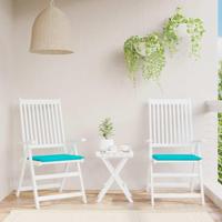 VidaXL Tuinstoelkussens 2 st 50x50x3 cm stof turquoise - thumbnail