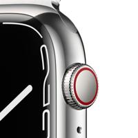 Apple Watch Series 7 (GPS + Cellular, 45mm) smartwatch - kast van zilverkleurig roestvrij staal - Zilverkleurig Milanees bandje. Conditie bijhouden, Saturatie-app en Ecg-app, waterbestendig - thumbnail