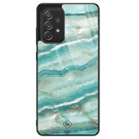 Samsung Galaxy A52 glazen hardcase - Marmer azuurblauw - thumbnail