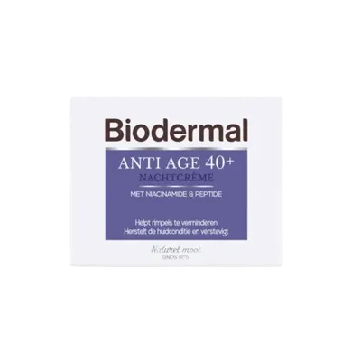 Biodermal Anti Age Nachtcrème 40+ met niacinamide & peptide