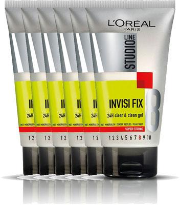 L’Oréal Paris Studio Line Invisi'fix 24h Gel - 6 x 150 ml - Voordeelverpakking - Super Sterke Fixatie Tube Haargel