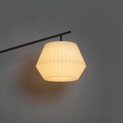QAZQA Design buiten vloerlamp zwart met witte kap IP44 - Robbert QAZQA Design buiten vloerlamp zwart met witte kap IP44 - Robbert