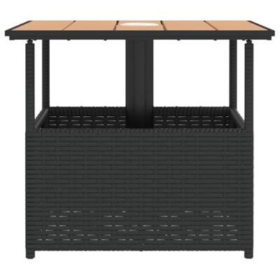 Tuintafel met parasolgat 55x55x46,5 cm poly rattan zwart Tuintafel met parasolgat 55x55x46,5 cm poly rattan zwart