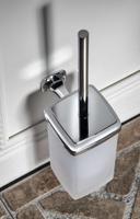 Toiletborstelhouder Sapho Aida Hangend 10.3x40.9 cm Chroom / Satijnglas Sapho - thumbnail