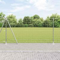 VidaXL Hek met paal zilver 1,2 x 10 m staal - thumbnail