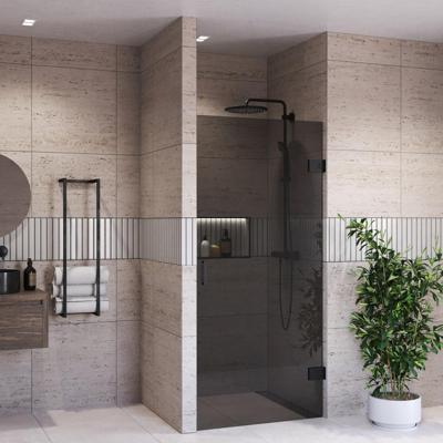 Douchedeur BWS Portos Profielloos Mat Zwart 60x200 cm Rookglas 8 mm Nano Coating Douchedeur BWS Portos Profielloos Mat Zwart 60x200 cm Rookglas 8 mm Nano Coating