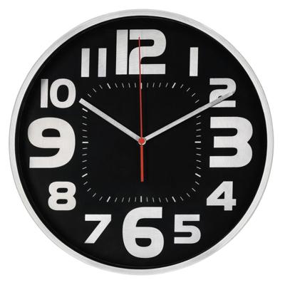 Hama wandklok emotion ø 30 cm geluidsarm zilver/zwart Hama wandklok emotion ø 30 cm geluidsarm zilver/zwart