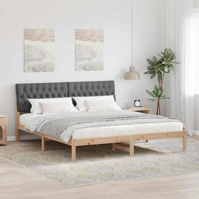 Bedframe met Gevoerd Hoofdgedeelte Bruin 180 x 200 cm