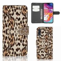 Samsung Galaxy A70 Telefoonhoesje met Pasjes Leopard - thumbnail