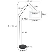 Steinhauer Verstelbare schemerlampPrestige Chic 35cm zwart met effen wit - 8183ZW - thumbnail