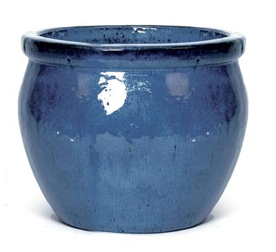 Mcollections bloempot delta geglazuurd 28x24 cm blauw