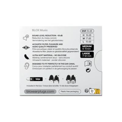 Blox Music Medium/Large Zwart 1 Paar Oordoppen