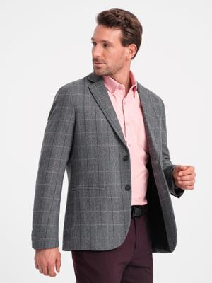Ombre - Blazer Heren - Grijs Melange - Zachte Stof - Italianstyle