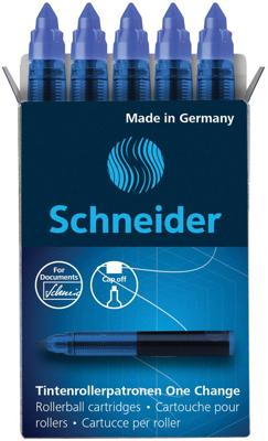 Schneider Schreibgeräte One Change 185403 Navulpatroon rollerballpen 0.6 mm Blauw 5 stuk(s) Schneider Schreibgeräte One Change 185403 Navulpatroon rollerballpen 0.6 mm Blauw 5 stuk(s)