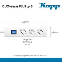 Kopp 233802006 Stekkerdoos met schakelaar 3-voudig Wit Randaarde stekker 1 stuk(s) - thumbnail