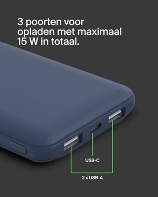 Belkin BoostCharge 3-poorts 10.000 mAh - 15 W powerbank - thumbnail