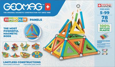 Geomag Supercolor Panels Constructieset Constructor Aantal onderdelen: 78 Leeftijdsklasse: Vanaf 3 jaar Geomag Supercolor Panels Constructieset Constructor Aantal onderdelen: 78 Leeftijdsklasse: Vanaf 3 jaar
