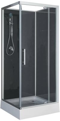 Saqu Unit douchecabine 90x90x210cm helder glas/aluminium mat