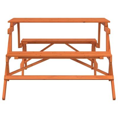 Picknicktafel met banken 2-in-1 ombouwbaar massief vurenhout