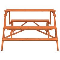 Picknicktafel met banken 2-in-1 ombouwbaar massief vurenhout - thumbnail